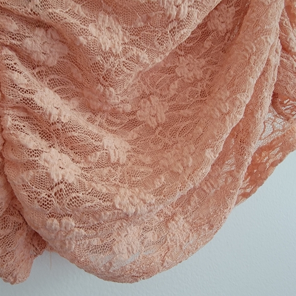 Free People Intimately Free Peach Ruched Lace Top Small Balletcore - Picture 9 of 10